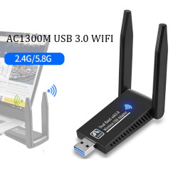 Adaptador WiFi Dongle WiFi USB 3.0 Doble banda Bluetooth Receptor Antenas 5dBi para portátil portátil