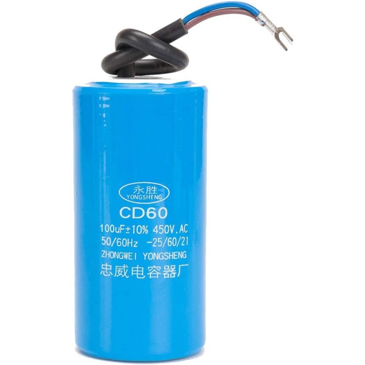 Condensatore di avviamento elettrico cd60 100uF 100mF 100 UF mf 450V FIL terminale di avviamento motore