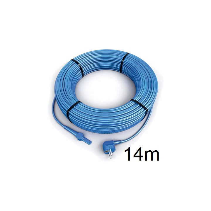 14m antifreeze electric heating cable cord aquacable-14 pipe frost protection with water hose thermostat jr international - 1