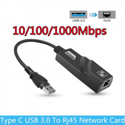 Adattatore USB da USB 3.0 a RJ45 1000Mbps Gigabit Ethernet compatibile con Switch, per laptop
