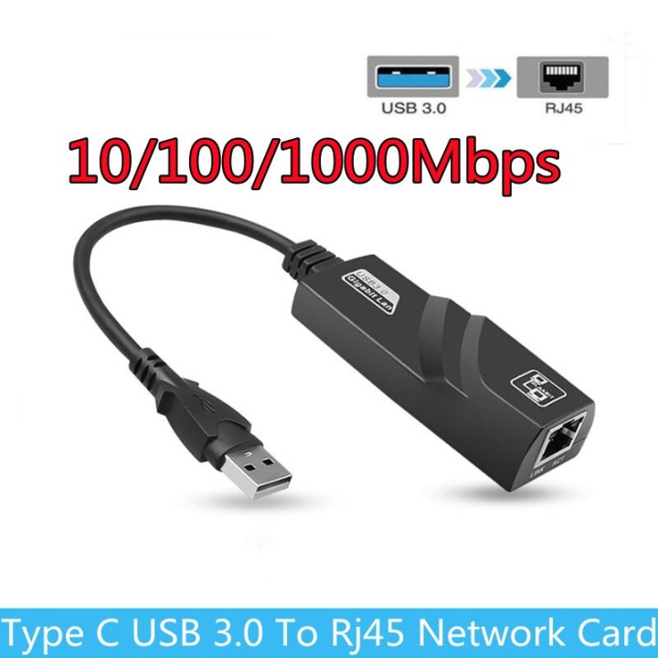 USB 3.0 to RJ45 1000Mbps Gigabit Ethernet USB Adapter Compatible with Switch, for Laptop