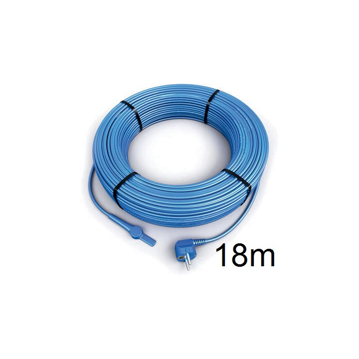 Anticongelante cable eléctrico cable 18m aquacable-18 tubo de calefacción con termostato manguera de agua jr international - 1