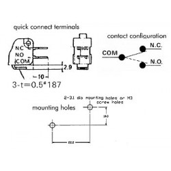 Contatto autoprotezione 6a 220v braccio lungo ms12 l contatto contatti