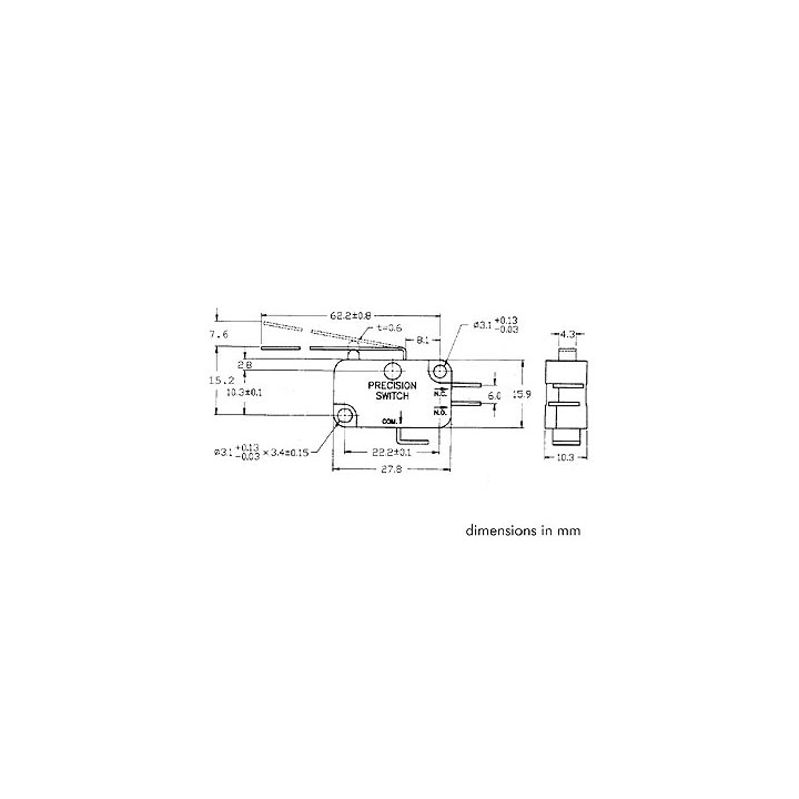Contacto autoproteccion 6a 220v palanca larga ms12 l contactos autoprotegidos contactos con palancas contactos
