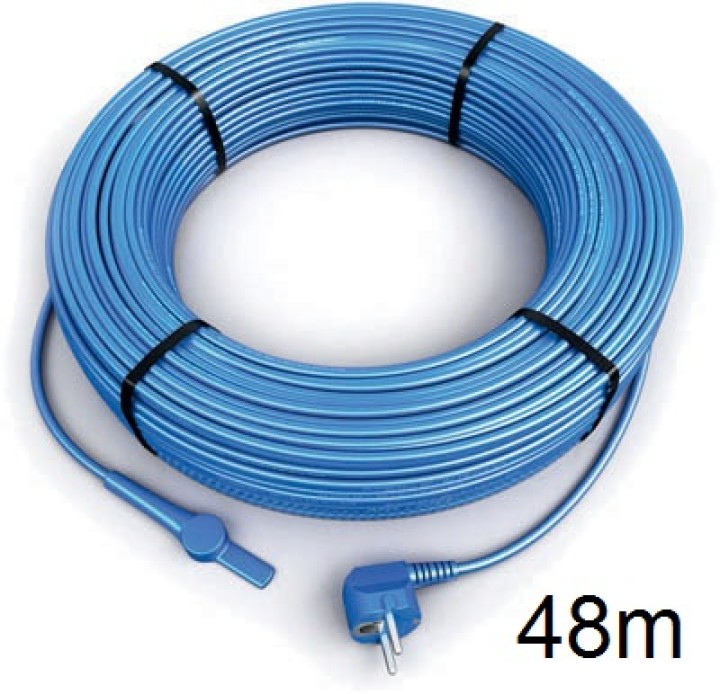 48m antifreeze electric heating cable cord aquacable-48 pipe frost protection with water hose thermostat jr international - 1