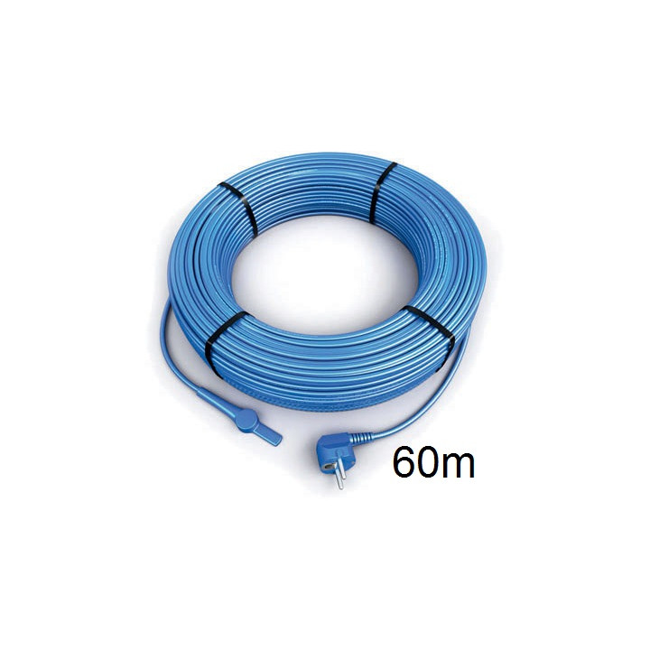 Anticongelante cable eléctrico cable 60m aquacable-60 tubo de calefacción con termostato manguera de agua jr international - 1
