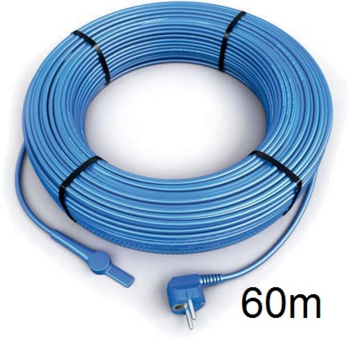 Frostschutz elektroheizung kabel 60 meter aquacable-60 rohr mit wasserschlauch thermostat jr international - 1