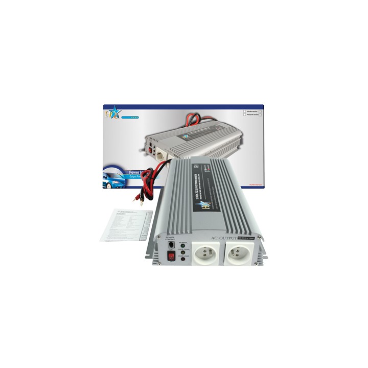 Convertdor de tension 1700w 3000w crete 24v hacia 220v sinusoide modificada 24vcc salida 230vca 230v