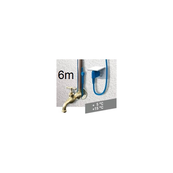Anticongelante cable eléctrico cable 6m aquacable-6 tubo de calefacción con termostato manguera de agua jr international - 1