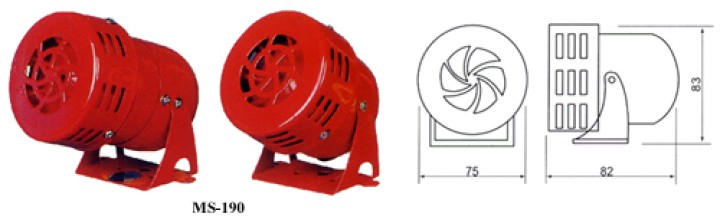 Turbinesirene 110db 220vac 0.35a rot 500m zubehor fur alarmanlage ms220 elektromechanische sirene zubehor fur alarmanlage alarms