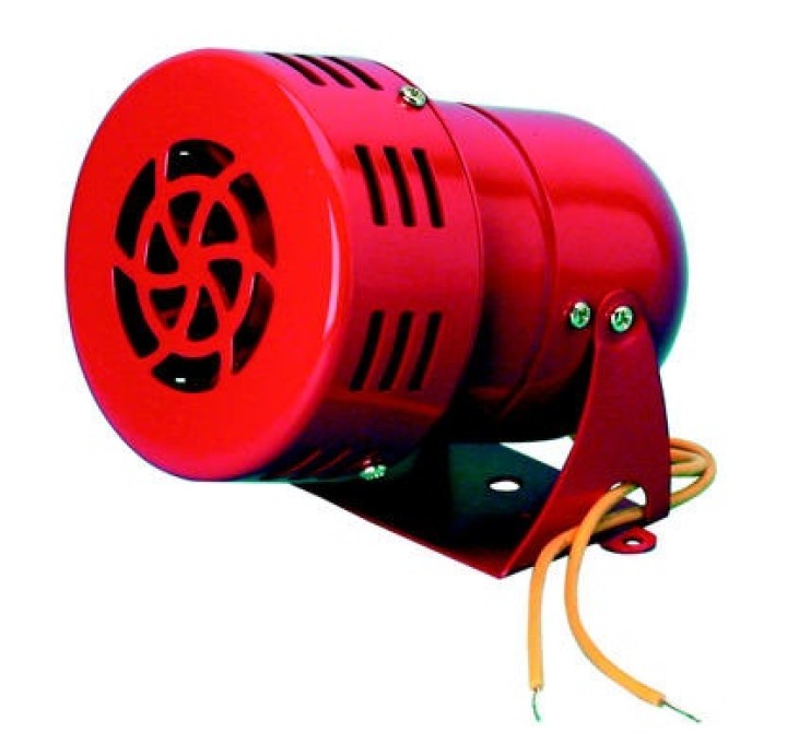 Sirena a turbina rossa 220vca 0.35a 500m 110db ms220 sistema allarme sonoro elettromeccanico jr international - 2