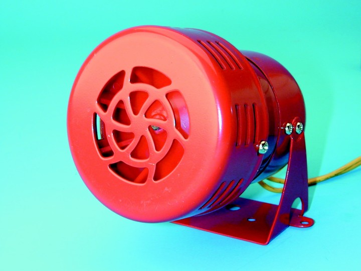 Sirena a turbina rossa 220vca 0.35a 500m 110db ms220 sistema allarme sonoro elettromeccanico jr international - 3