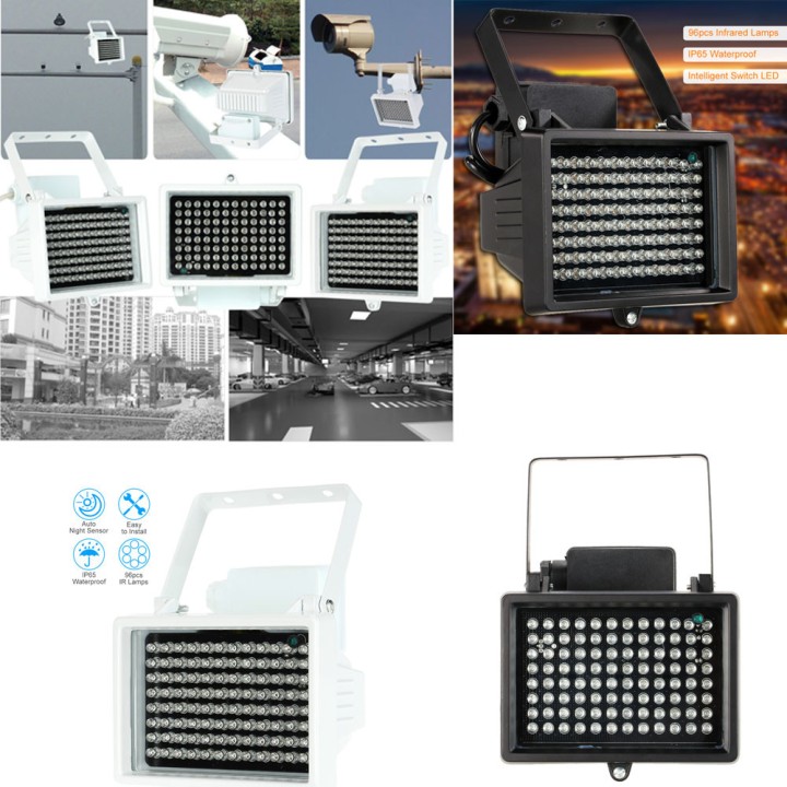 Proiettore a raggi infrarossi 96 LED 60m illuminatore illuminazione notturna impermeabile per esterni