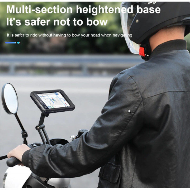 Supporto universale per telefono GPS da moto con rotazione a 360°, regolabile e impermeabile