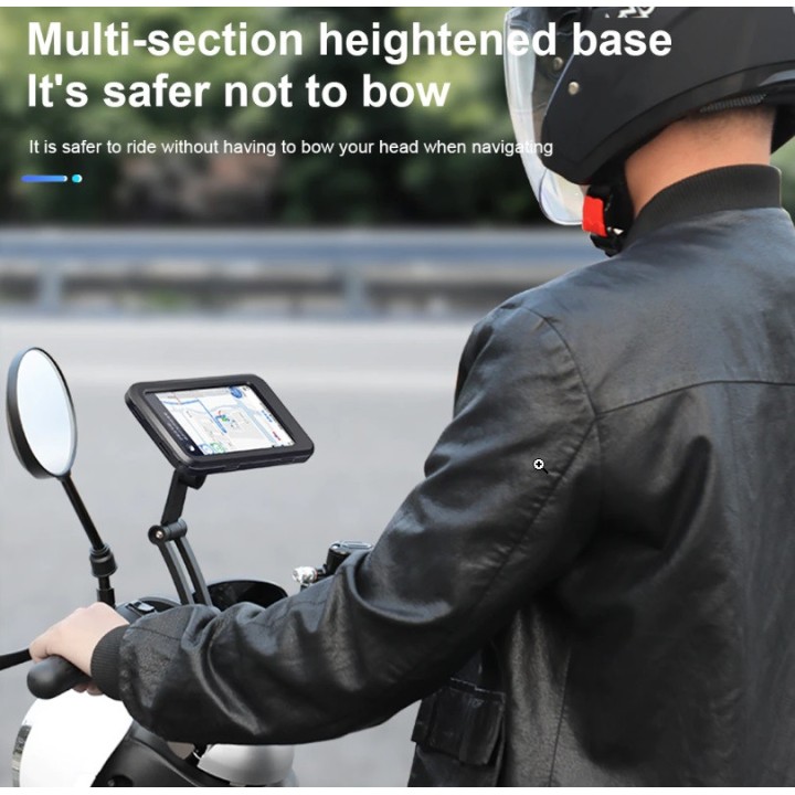 Supporto universale per telefono GPS da moto con rotazione a 360°, regolabile e impermeabile