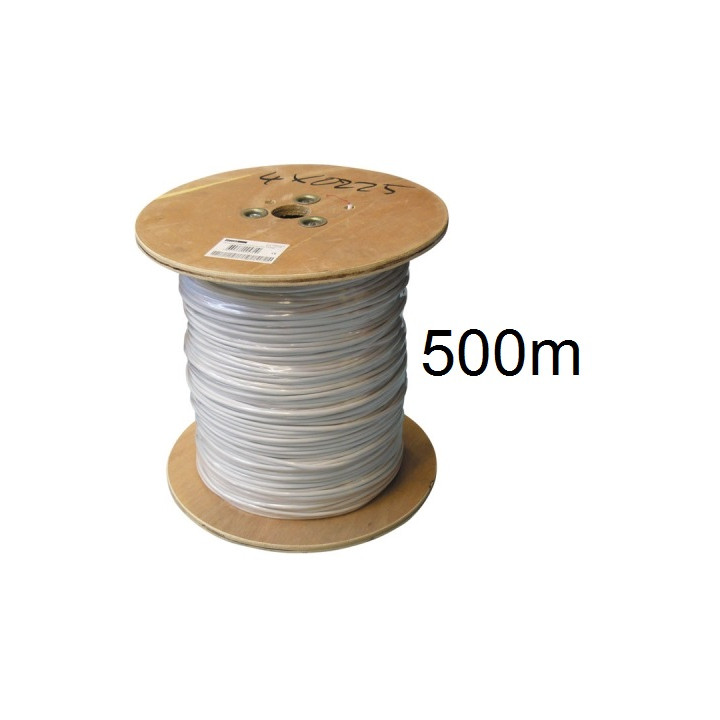 Cable flexible 6x0,22 blindado blanco ø4.5mm (500 metros) para centrales de alarma sistemas seguridad alarmas conexion cae - 1