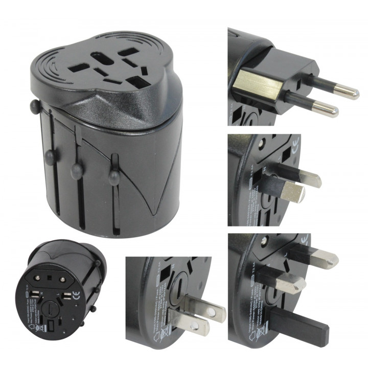 100 Universal electric outlet adapter 150 countries europe travel travel11 hq-usa uk japan swiss jr international - 1