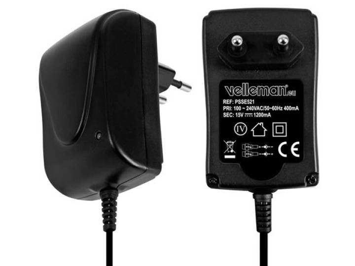 Un alimentatore compatto 1200ma 18w 15vdc decoupage psse1512 velleman - 1