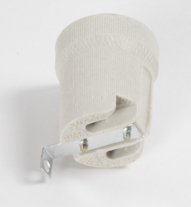Portalampada in porcellana ceramica e27 100w 250v 4a jr international - 1