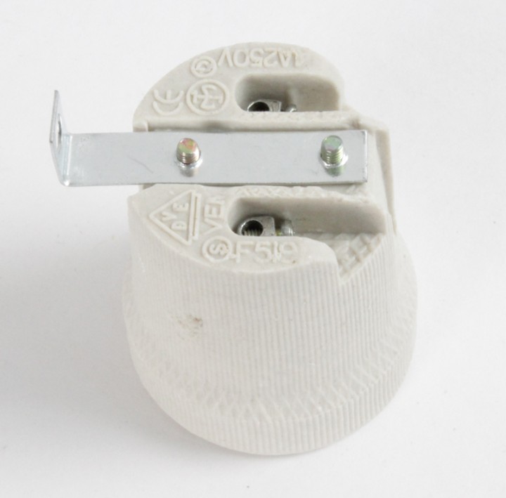 Portalampada in porcellana ceramica e27 100w 250v 4a jr international - 2