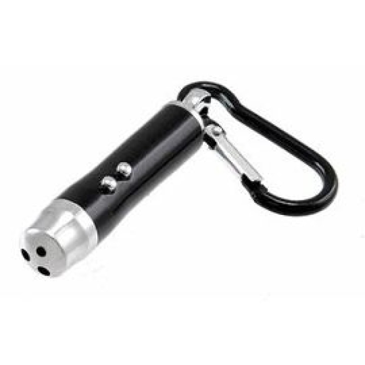 Puntero láser negro 3 en 1 pocket uv lámpara de haz de luz blanca linterna roja 150m hama - 6
