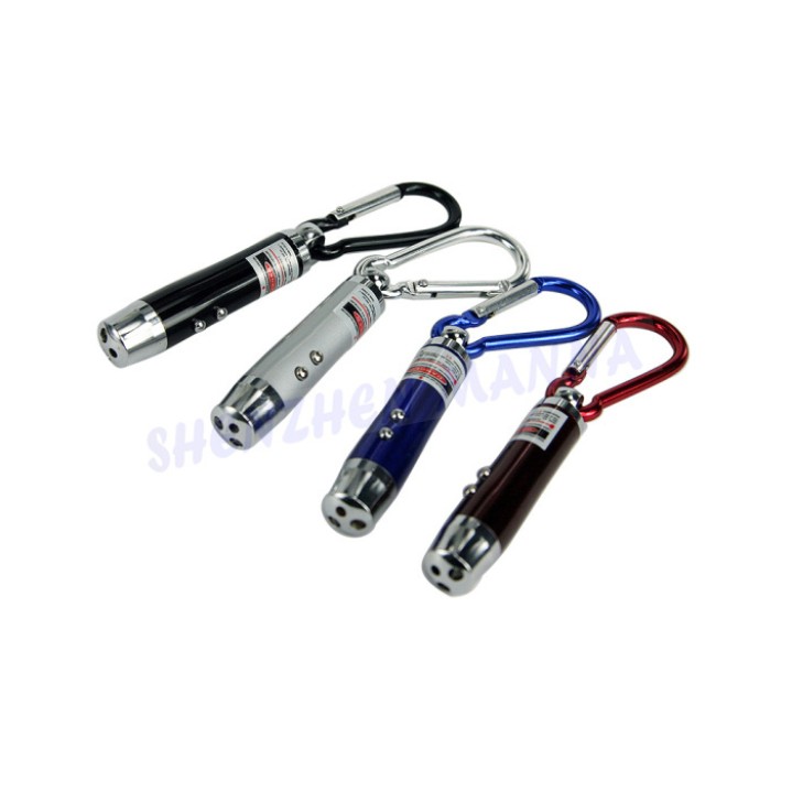 Puntero láser negro 3 en 1 pocket uv lámpara de haz de luz blanca linterna roja 150m hama - 4