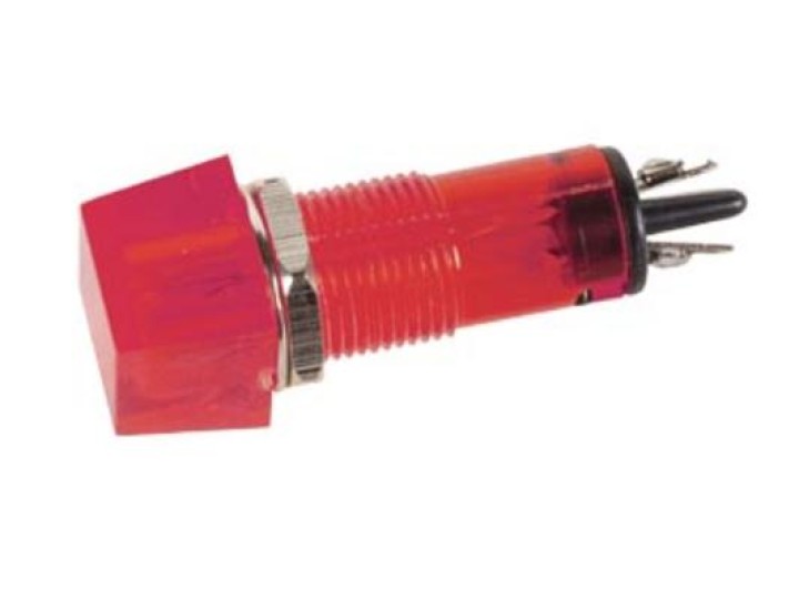 Spia segnale quadrato 11.5 x 11.5mm 220v rosso velleman - 1