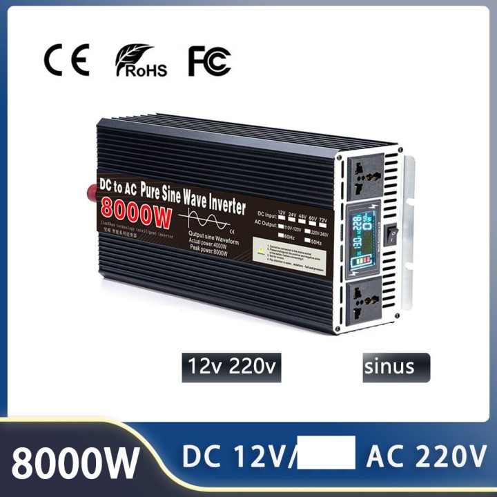 Konverter 12 V auf 230 V 2000 W 2500 W 3000 W 3500 W 4000 W Dauerbetrieb 8000 W Spitze 220 V 240 V