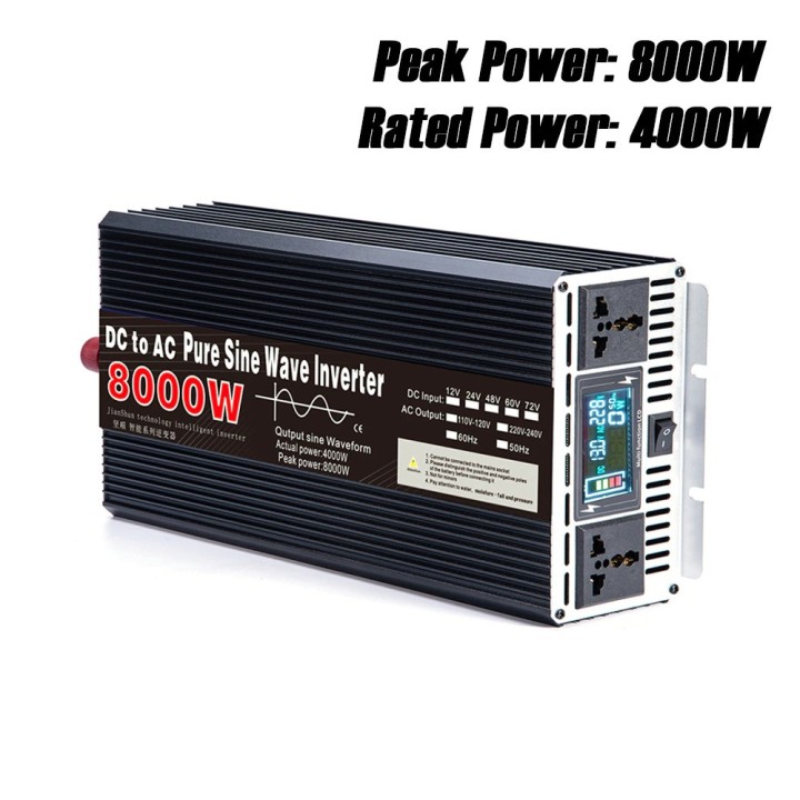 Konverter 12 V auf 230 V 2000 W 2500 W 3000 W 3500 W 4000 W Dauerbetrieb 8000 W Spitze 220 V 240 V