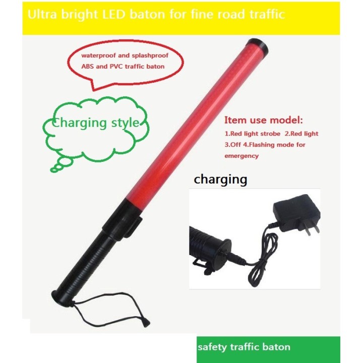 20 Baton rechargeable torch light red traffic signaling plane car road policing jr  international - 14
