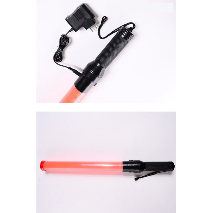 50 Baton rechargeable torch light red traffic signaling plane car road policing jr  international - 11