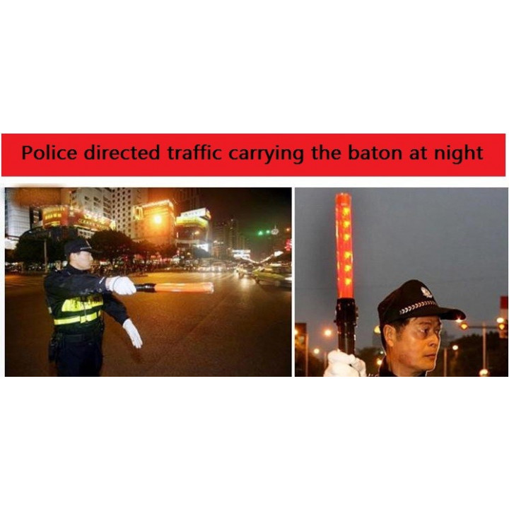 50 Baton linterna recargable roja del semáforo plano de señalización de carreteras coche policial jr  international - 15