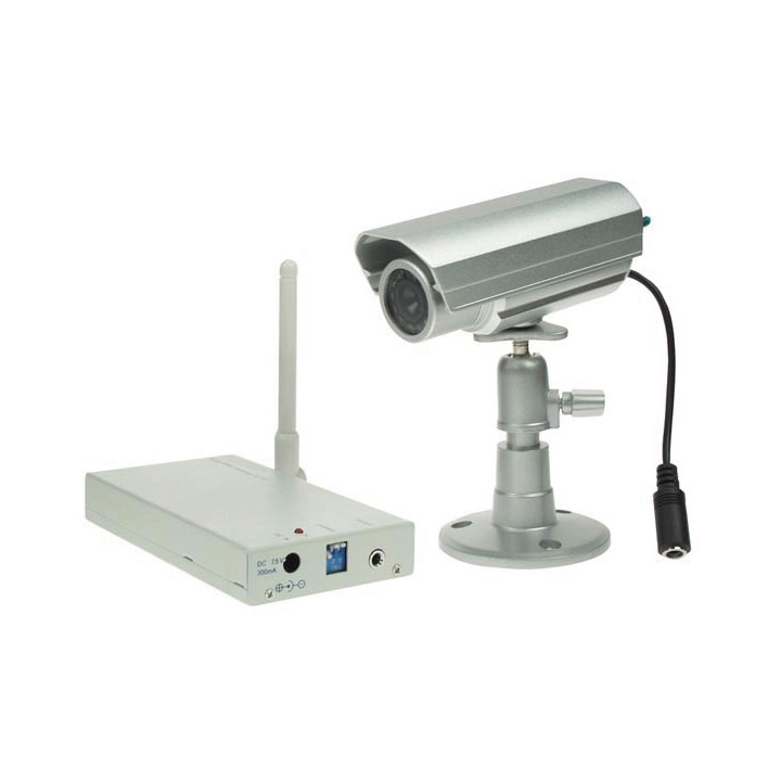2.4ghz wireless system with weatherproof colour camera velleman - 1