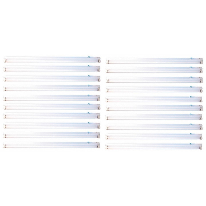 50 Regleta fluorecente 220vca + tubo fluorescente blanco 1,20m jr international - 3