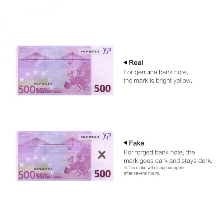 200 fieltro detector lápiz detector de billetes falsos de detección de usd 14 euro moneda eagle - 2