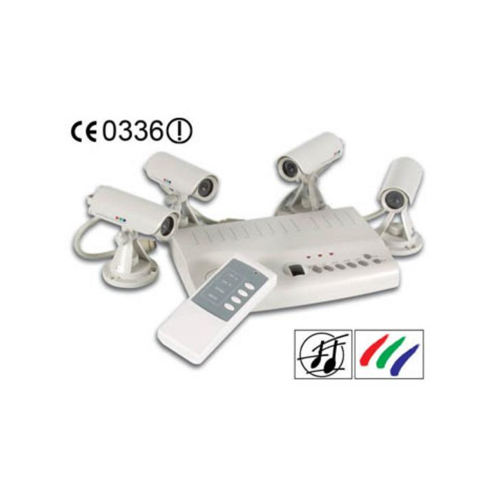 Sistema di videosorveglianza a v con 4 camere e telecomando velleman - 1