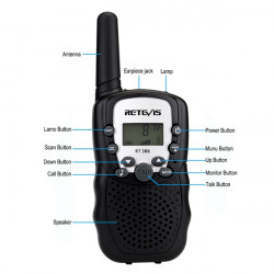 Walkie-Talkie 2 PCS Long Range VOX 8 canali Duplex Radio UHF 446MHz Perfetto per l'acquisto centrale di supermercati