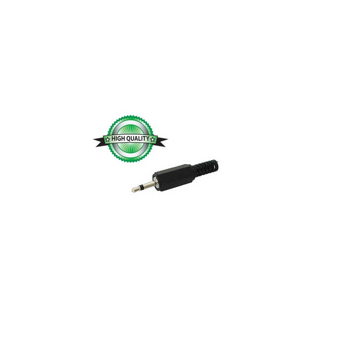 Mono da 2,5 mm jack maschio in plastica nera ca001 cavo: ø 4mm velleman - 1