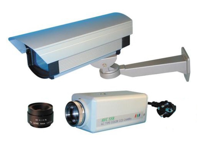 Farbe uberwachungskamera set + objektiv 4mm + wetterschutzgehause farbevideokamera set jr international - 1