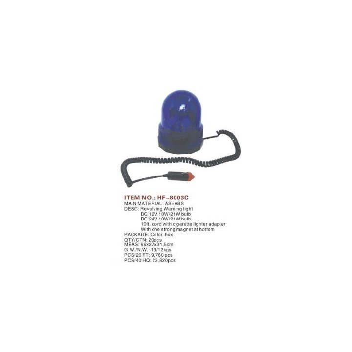 10 Girofaro electrico magnetico azul 12vcc (sc782) ltd 02 girofaros magneticos jr international - 1