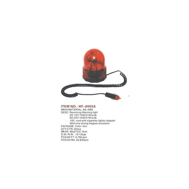 Girofaro magnetico 12vcc rosso (sc782) dl80 girofari elettrici magnetici colore rosso jr international - 1