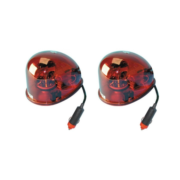 2 Beacon electric magnetic 24v 21w Red amber flashing light water drop magnetic eclats antivols - 2