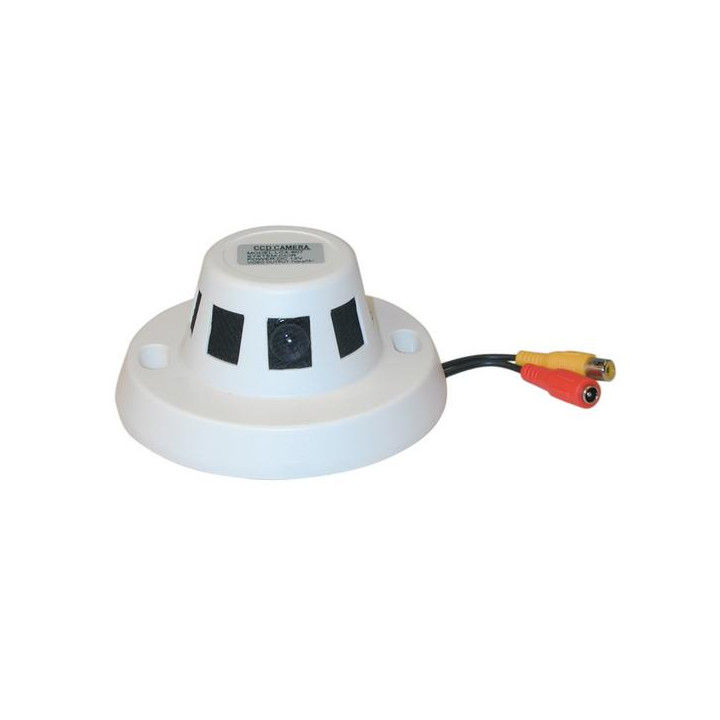 Ccd video monitoring camera colour 12v with objective in the smoke detector video monitoring camera