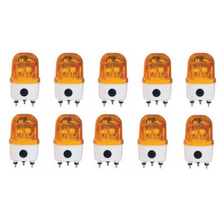 10 Electrical rotating light 24vdc 10w amber fixed rotating light (fixation by screw) jr international - 1