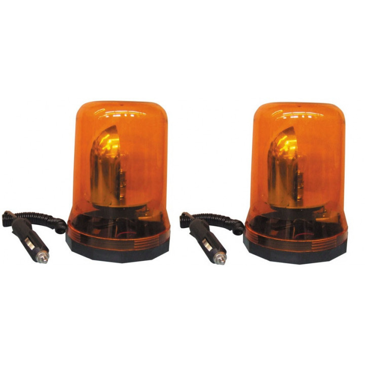 2 Beacon electric 12v 25w magnetic rotating beacon light amber orange 12vdc large model jr international - 2