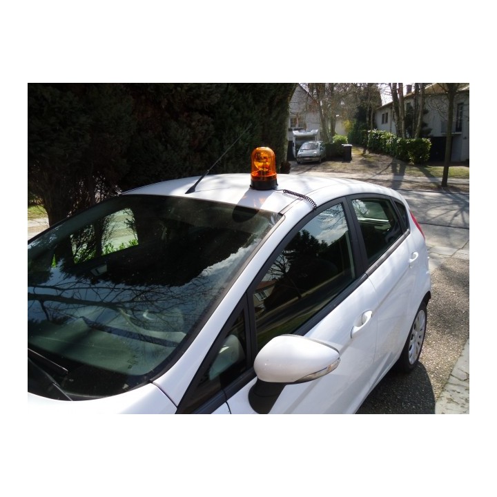 5 Beacon elettrico 12v 25w magnetico rotante faro luce gialla arancione 12vcc modello grande jr international - 1