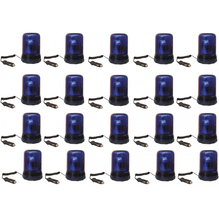 20 Faro giratorio eléctrico magnético 12vcc 25w azul grande modela faros giratorios eléctricos magnéticos fuegos jr internationa