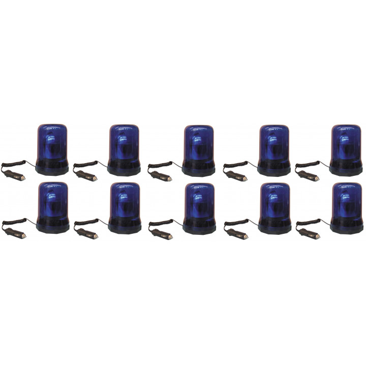 10 Girofaro magnetico 12vcc blu (sc782) dl80 girofari elettrici magnetici colore blu jr international - 3