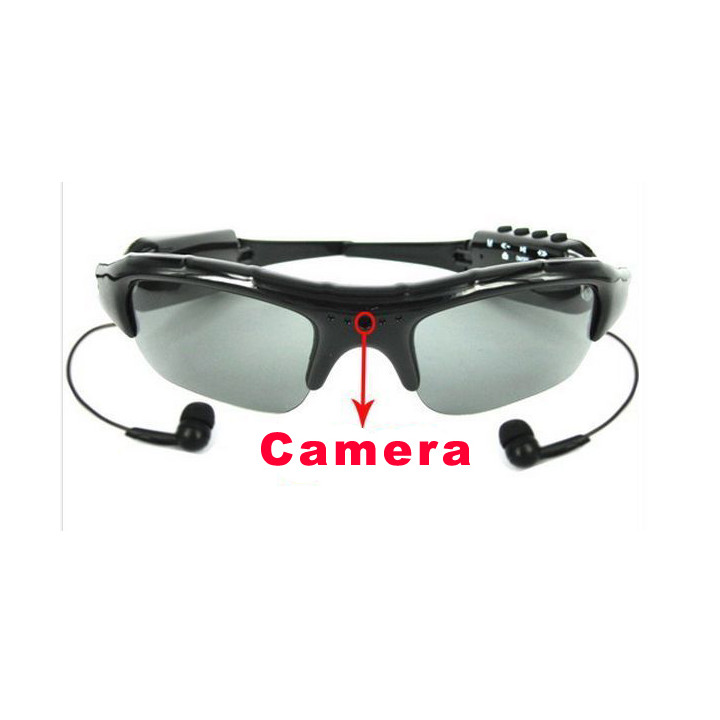 Spy camera occhiali da sole mp3 embarquée dv86 di registrazione spia occhiali da sole di ascolto jr international - 1