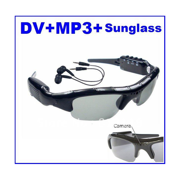 Cámara espía gafas de sol mp3 embarquée dv86 grabación gafas espía sol escuchando jr international - 2